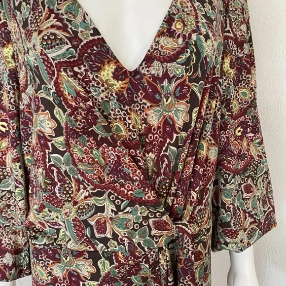 Ralph Lauren Multicolor Paisley Midi Dress Size 16 - Picture 2 of 10